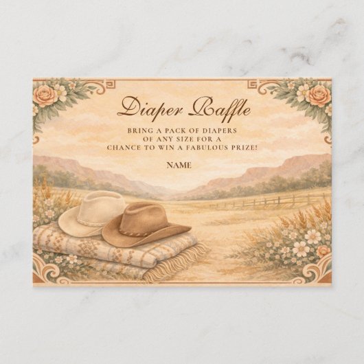 Carte D'accompagnement Western Desert Saddle Diapper Raffle  (Devant)