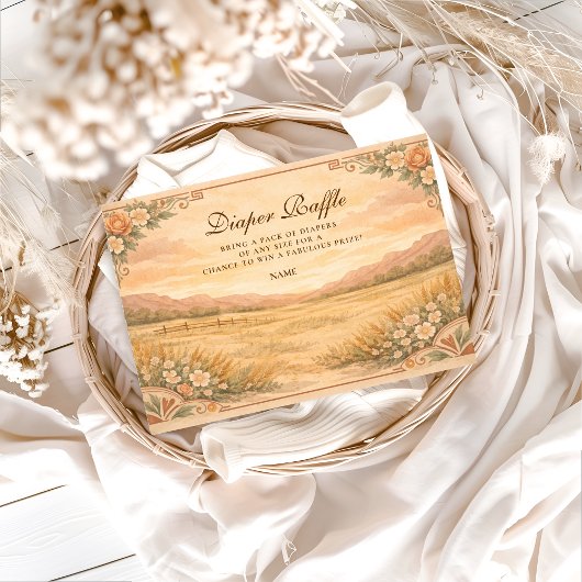 Carte D'accompagnement Western Desert Wildflower Diapper Raffle 