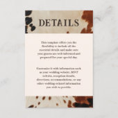 Carte D'accompagnement Western Mariage Cowhide Détails (Devant)