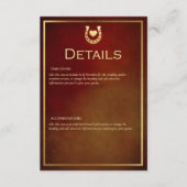 Carte D'accompagnement Western Rustic Horseshoe Bourgogne & Gold Détails (Devant)
