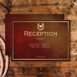 Carte D'accompagnement Western Rustic Horseshoe Réception Bourgogne & Or<br><div class="desc">Saddle-up pour une fête comme nul autre avec notre magnifique carte de mariage rustique bordeaux en cuir à l'aspect de mariage. Inspiré par le charme sauvage du Wild West, ce design est parfait pour les couples qui souhaitent ajouter une touche de fantaisie à leur journée spéciale. Chaque carte comporte un...</div>
