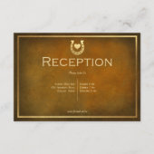 Carte D'accompagnement Western Rustic Horseshoe Réception Brown & Gold (Devant)