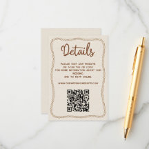 Western Rustic Mariage Détails Site Web Code QR