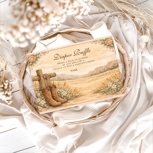 Carte D'accompagnement Western Saddle Desert Diapper Raffle 