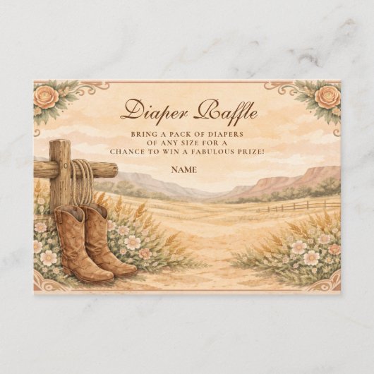 Carte D'accompagnement Western Saddle Desert Diapper Raffle  (Devant)