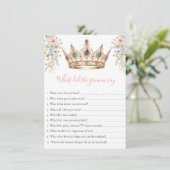 Carte D'accompagnement What Did the Groom Say queen Bridal Shower Game (Debout devant)