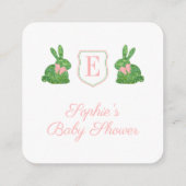 Carte D'accompagnement Whimisical Main peint Boxwood Bunny QR Code (Dos)