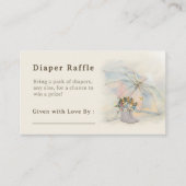 Carte D'accompagnement Whimsical Aura Umbrella Floral Boots Diaper Raffle (Devant)