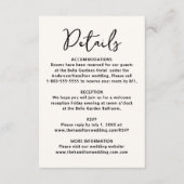 Carte D'accompagnement Whimsical Black Heart Wedding Details (Devant)