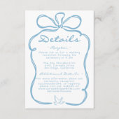 Carte D'accompagnement Whimsical Blue Hand Drawn Floral Stripe Wedding (Devant)
