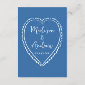 Carte D'accompagnement Whimsical Blue Heart Wedding Details (Dos)