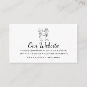 Carte D'accompagnement Whimsical Bride Groom Black White Mariage site Web (Devant)