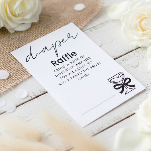 Carte D'accompagnement Whimsical Champagne Diaper Raffle Tickets