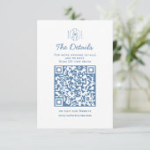 Carte D'accompagnement Whimsical Doodles Détails du Mariage RSVP QR Code (Debout devant)