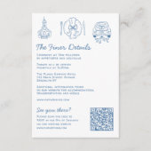 Carte D'accompagnement Whimsical Doodles Détails du Mariage RSVP QR Code (Devant)