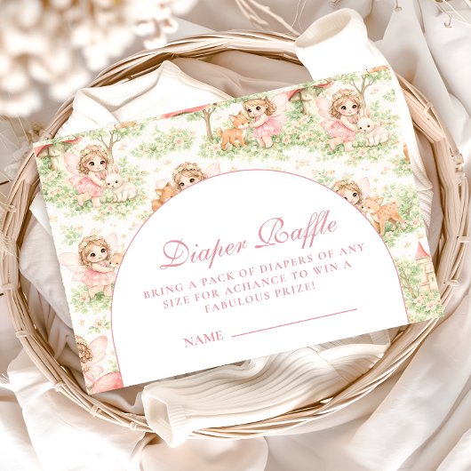 Carte D'accompagnement Whimsical Fairy Baby Shower Diapper Raffle