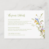 Carte D'accompagnement Whimsical Garden Fleur sauvage Détails du Mariage (Devant)
