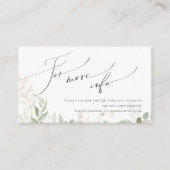 Carte D'accompagnement Whimsical Greenery Gold QR Code site Mariage (Devant)