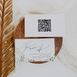 Carte D'accompagnement Whimsical Greenery Gold QR Code site Mariage
