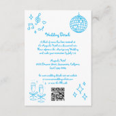 Carte D'accompagnement Whimsical Hand Drake Doodle Blue Détails du Mariag (Devant)