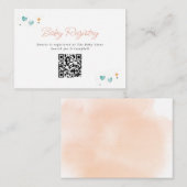 Carte D'accompagnement Whimsical Hearts & Stars Baby Registry QR Code (Devant / Derrière)