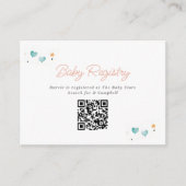 Carte D'accompagnement Whimsical Hearts & Stars Baby Registry QR Code (Devant)