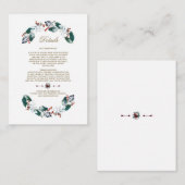 Carte D'accompagnement Whimsical Leafy Berries Wreath Détails du Mariage (Devant / Derrière)