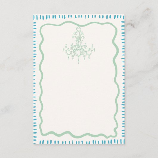 Carte D'accompagnement Whimsical Main Drag Sage Bow Wavy Détails du Maria (Dos)