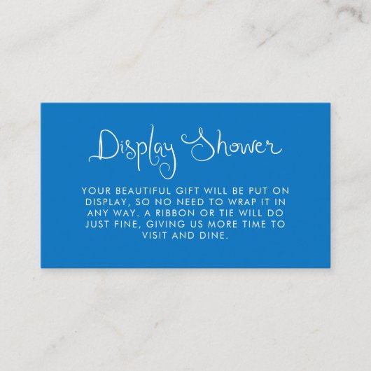 Carte D'accompagnement Whimsical manuscrit bleu douche d'affichage (Devant)