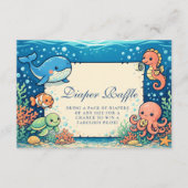 Carte D'accompagnement Whimsical Ocean Friends Diapper Raffle (Devant)