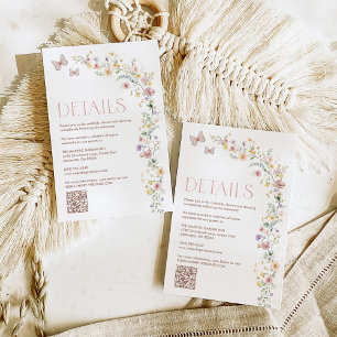 Carte D'accompagnement Whimsical Pastel Spring Fleur sauvage Détails sur 