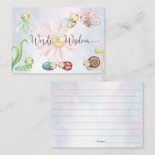Carte D'accompagnement Whimsical Petit Amour Bug Arc-En-Ciel Mots De Sage (Devant / Derrière)