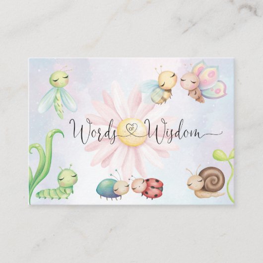 Carte D'accompagnement Whimsical Petit Amour Bug Arc-En-Ciel Mots De Sage (Devant)
