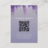 Carte D'accompagnement Whimsical Purple Floral QR code Mariage photo (Devant)