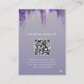 Carte D'accompagnement Whimsical Purple Floral QR code Monogram Mariage (Devant)
