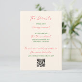 Carte D'accompagnement Whimsical Quirky Mariage manuscrit Détails (Debout devant)