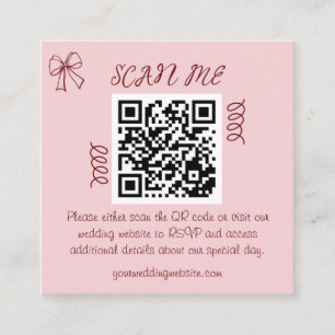 Carte D'accompagnement Whimsical Quirky Squiggles Mariage rose