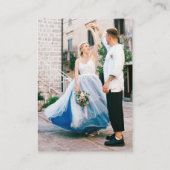 Carte D'accompagnement Whimsical Retro Blue Stripes Spanish Wedding RSVP (Dos)