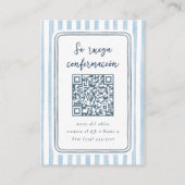 Carte D'accompagnement Whimsical Retro Blue Stripes Spanish Wedding RSVP (Devant)