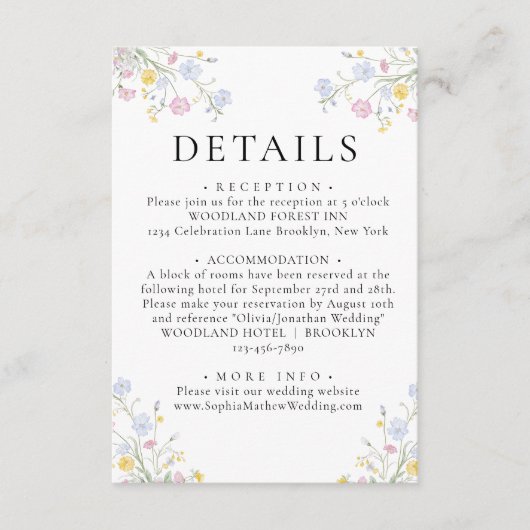 Carte D'accompagnement Whimsical Rococo Floral Crest Wedding Details (Devant)