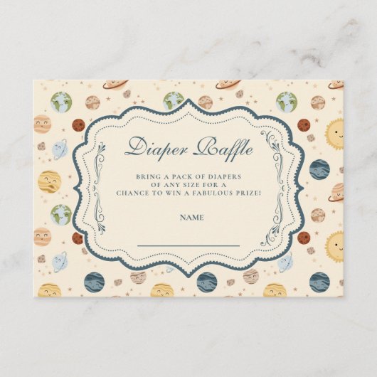 Carte D'accompagnement Whimsical Space Nursery Diapper Raffle (Devant)