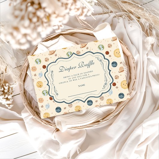 Carte D'accompagnement Whimsical Space Nursery Diapper Raffle