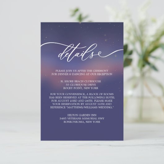 Carte D'accompagnement Whimsical Starry Night Script Modern (Debout devant)