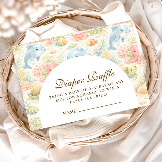 Carte D'accompagnement Whimsical Summer Animals Diapper Raffle