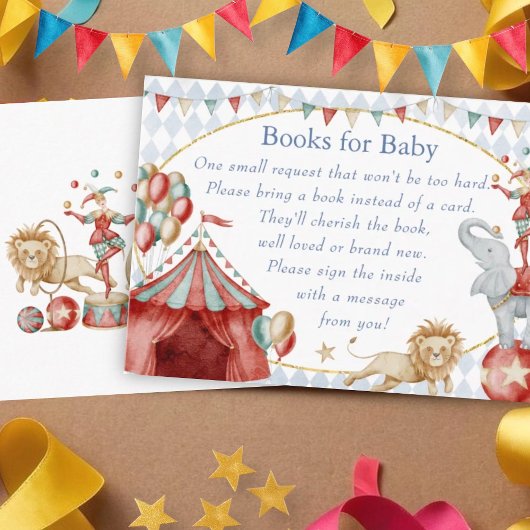 Carte D'accompagnement Whimsical Watercolor Circus Carnival Book Request
