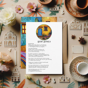 Carte D'accompagnement Whimsical Watercolor Fiesta Mariage Détails sur l'