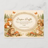 Carte D'accompagnement Whimsical Woodland Animals Diapper Raffle (Devant)