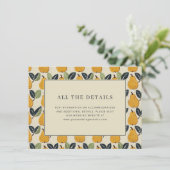 Carte D'accompagnement Whimsical Yellow Pear Illustration (Debout devant)