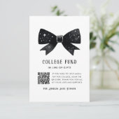 Carte D'accompagnement Whimssical Black Bow QR Code College Fund (Debout devant)