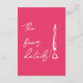 Carte D'accompagnement Whimsy Deep Pink Hand Drawn Wedding Details (Dos)